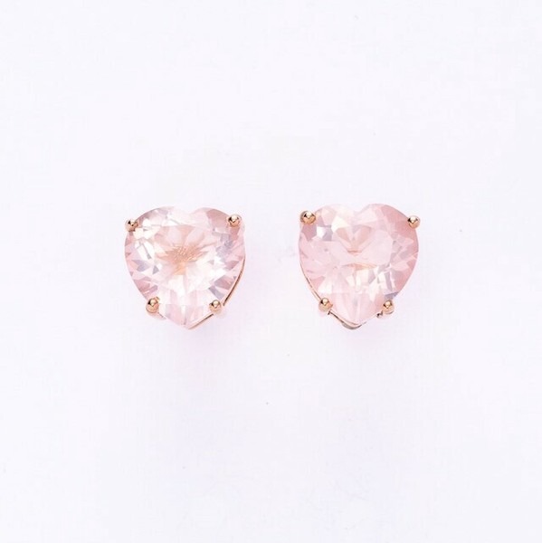 ローズクォーツ Gros Bijou ハートピアス