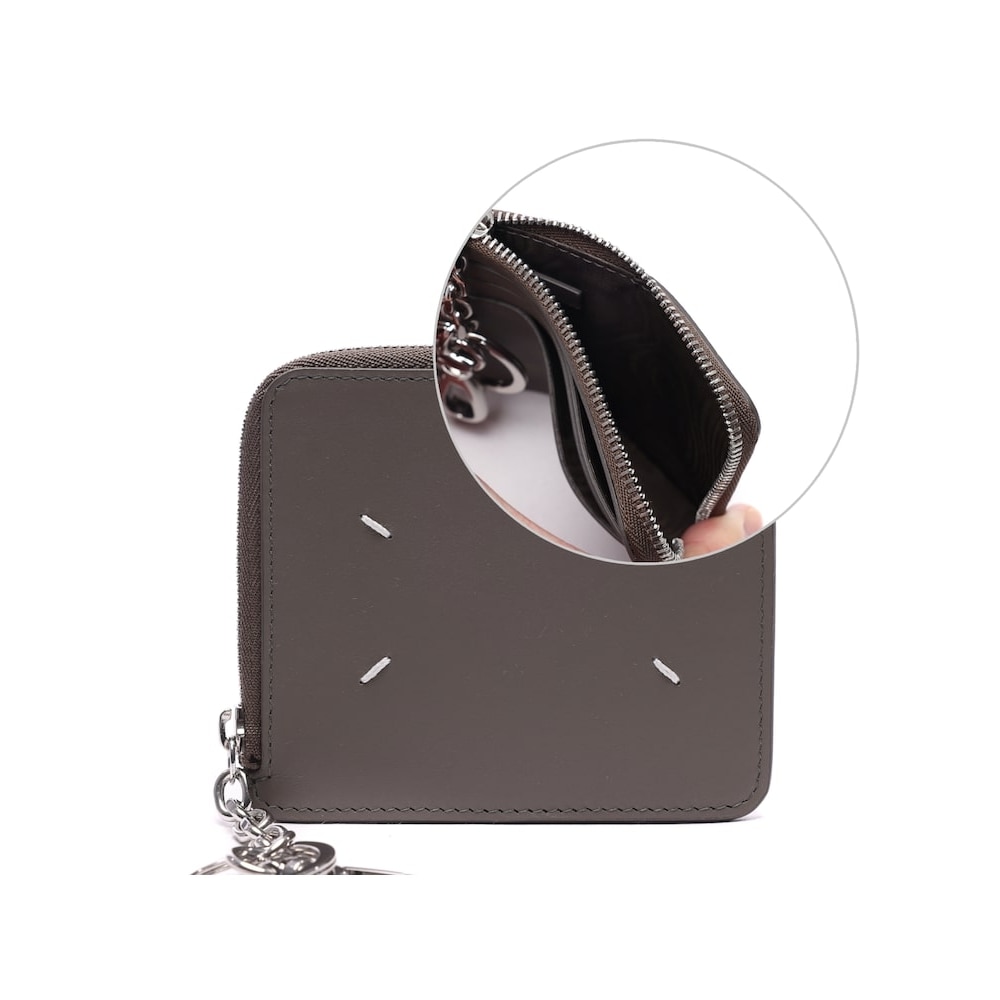 メゾンマルジェラ [メゾンマルジェラ] 22FW 女性用ステッチキーリングジップカードウォレット (S56UI0205_P4985_T8031_22F) PVOS56UI0205P4985T80300