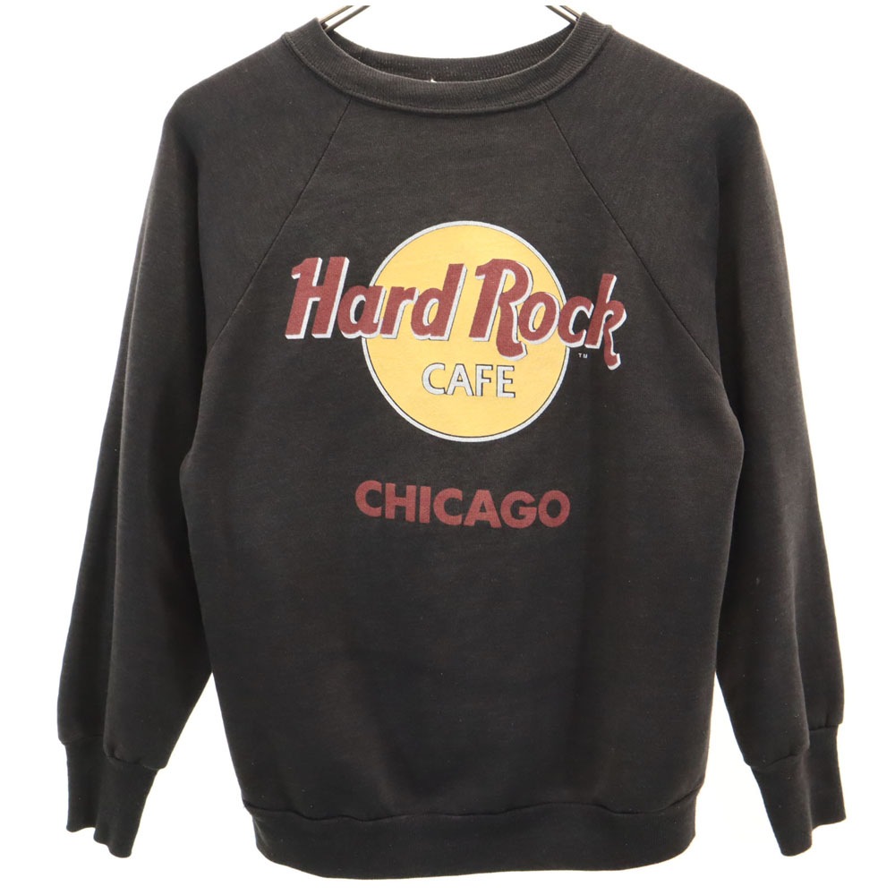 シグナル 90s USA製 オールド ハードロックカフェ 長袖 スウェット トレーナー S チャコール SIGNAL メンズ