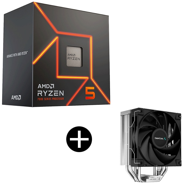 Ryzen 5 7500F CPU + DEEPCOOL R-AK400-BKNNMN-G-1 サイドフロー型CPUクーラー セット