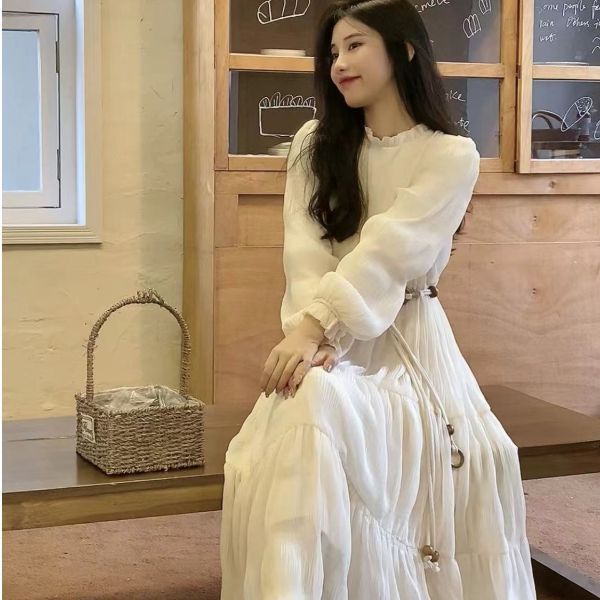 23 心温まる優しい甘い年齢を軽減するインナー付きラウンドネックベルベットドレス