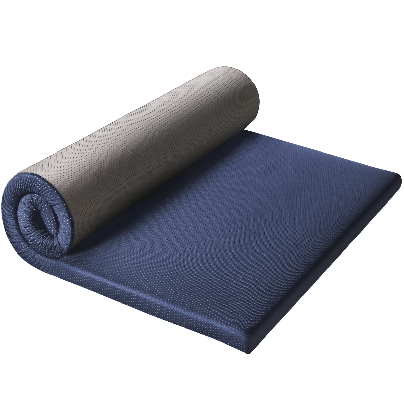 MyeFoam マットレス 高反発 シングル 厚さ5cm 敷布団 腰の悩みから解放 硬さ180N 寝返りサポート 防ダニ 抗菌防臭加工マットレス カバー洗える 収納袋付き ネイビー