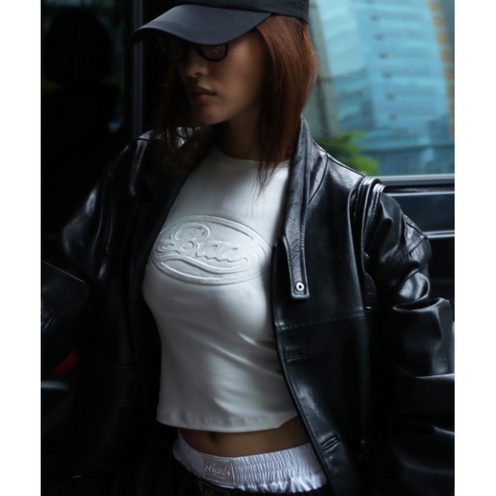 BADBLOOD Oval Logo T-Shirt Cream w-tee24-027