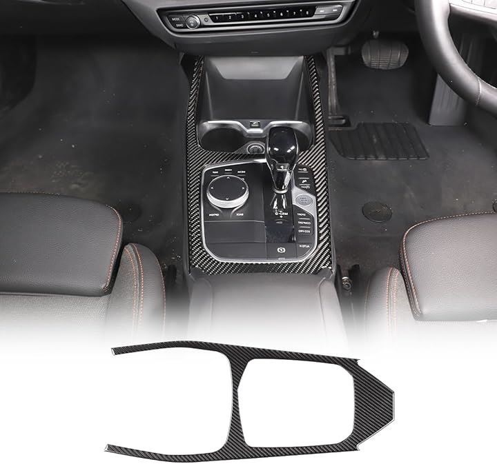 BMW 2シリーズ 4ドアバージョン 2020年～現行専用 ギアシフトパネル ギアシフトフレーム フレームステッカー センターコントロールギアパネル 保護カバー 内装パーツ(カーボン調)