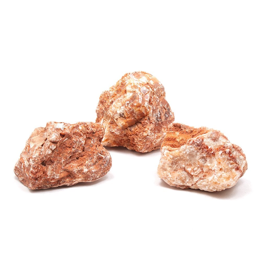 形状お任せ　緋晶石　Ｍサイズ（約１３ー１８ｃｍ）　３個　アクアリウム　レイアウト素材　ＣＲＣ21―20―99―10―00