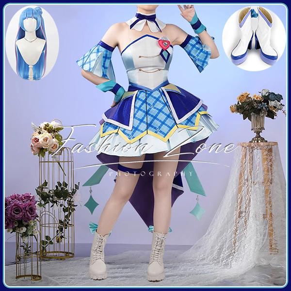 【品質良い 大好評中】迅速な出荷キミとアイドルプリキュア 蒼なな キュアウインク Cure Wink コスプレ衣装 ウィッグ 靴 cos ハロウィン 演出服 変装