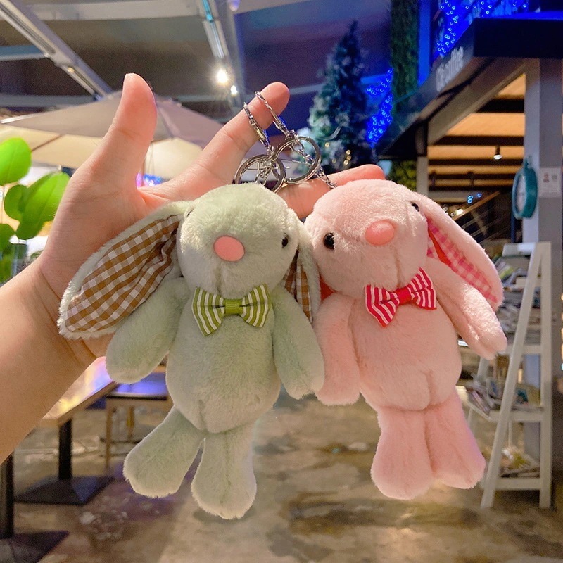 Qoo10] かわいいうさぎのキーホルダーぬいぐるみバ : バッグ・雑貨
