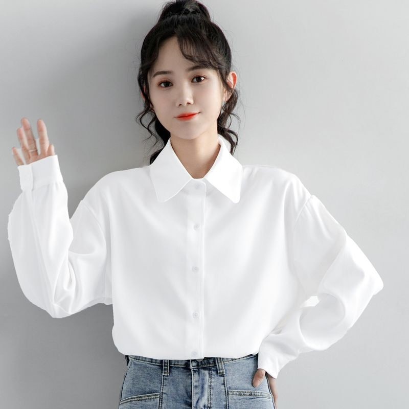 白 シャツ レディース 長袖 インナー アウター ゆったり 学生 インナー 塩系 フレンチ シャツ トップス レディース おしゃれ60308
