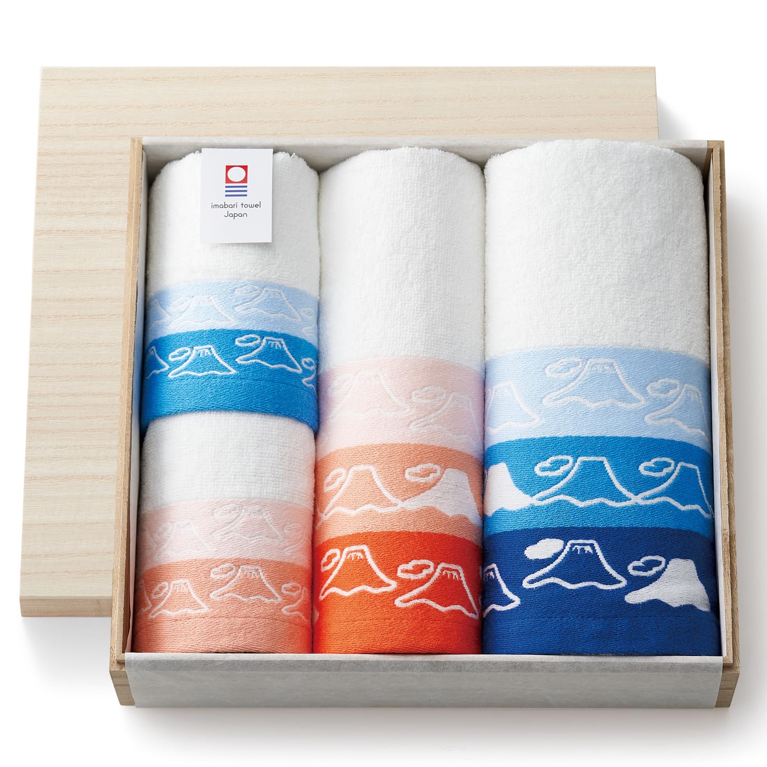 Dolce duo 今治タオル ギフト 4枚セット (富士山) フェイスタオル バスタオル ハンドタオル 木箱入 内祝 快気祝 お返し 日本製 FJ-1652