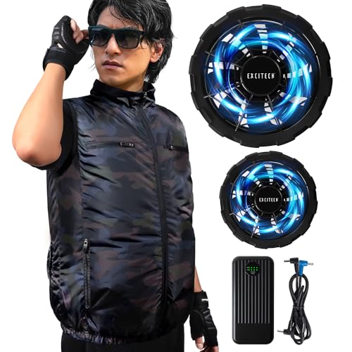 [Ｅｘｃｉｔｅｃｈ] 空調作業服 ベスト ブラック Mサイズ