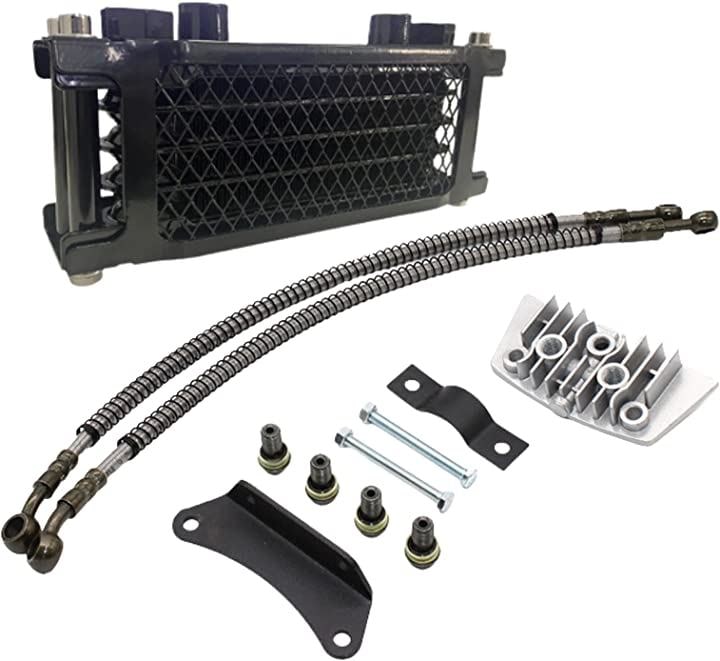 モンキー ゴリラ カブ ダックス オイルクーラー 4段タイプ ラジエーター シャリー バギー バイク(ブラック)