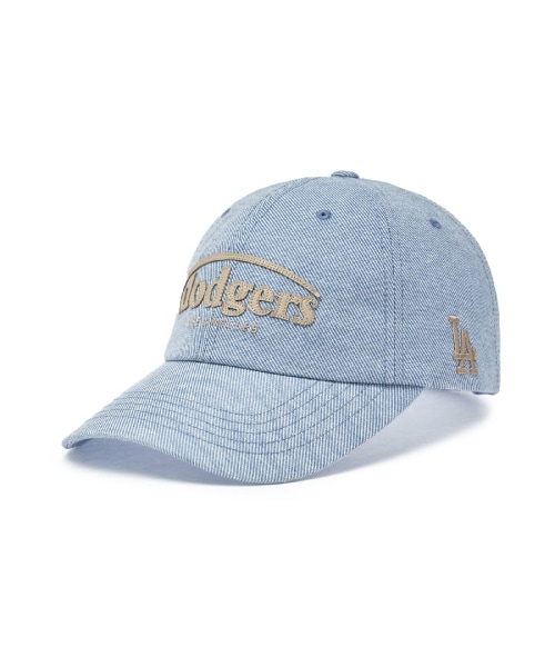 【MLB】 VINTAGE DENIM CURVE LOGO UNSTRUCTURED BALL CAP LA L.BLUE キャップ 正規品