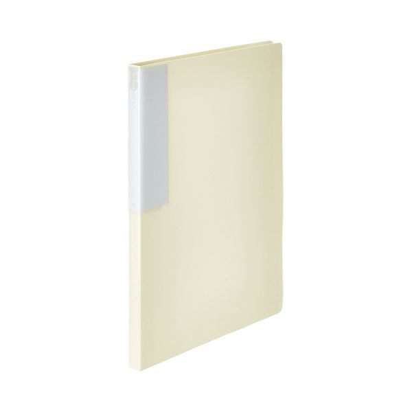 （まとめ） TANOSEEクリヤーブック（リサイクルPP） A4タテ 24ポケット 背幅17mm オフホワイト 1冊 [x10セット]