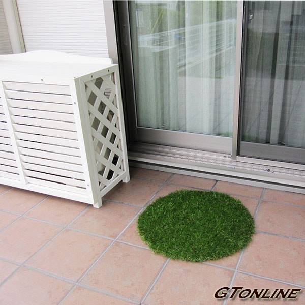 リアル人工芝 芝生マット 円形 直径70cm [700mm]玄関マットなど自由自在にアレンジ可能 人やペットに無害な高品質人工芝【送料無料】丸形 高麗芝 日本芝 インテリア エクステリア