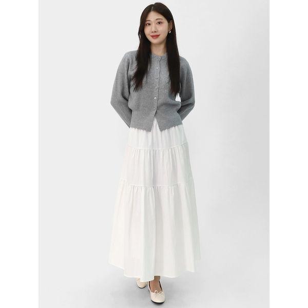 レディース秋レイヤードスリットニットセーターカーディガンLSLOT006_P411413274