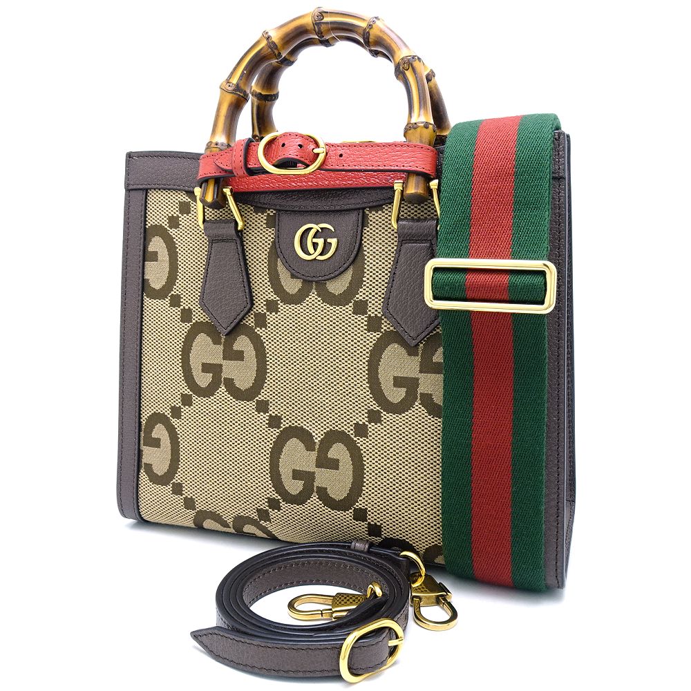 ダイアナ 660195 ハンドバッグ 2WAY バンブー GGキャンバスxバンブー ブラウン ベージュ/352271【中古】 119,900円