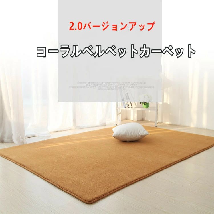 お得な価格ラグ 洗える200×300cm ラグマット 滑り止め付 西海岸 ラグカーペット　北欧 カーペット おしゃれ　オールシーズン可 洗えるラグ 無地の色 ラグ スポンジの層が厚さを増す サンゴの毛