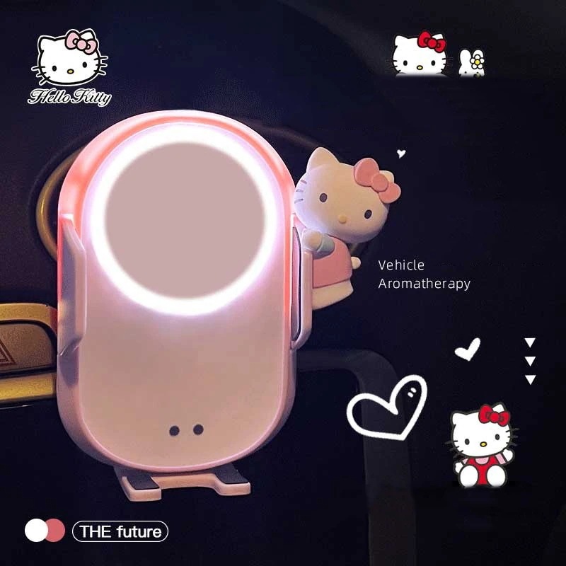 福袋2025キティ車用品 車載スマホホルダー 自動開閉 自動調整 ワイヤレス充電 スマホホルダー 車 吸盤 車載ホルダー 4,572円