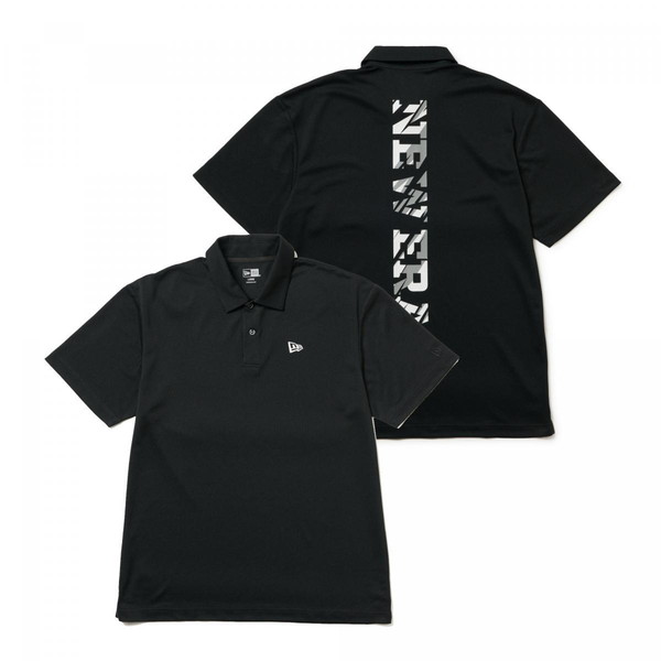 ニューエラ NEW ERA 半袖 鹿の子 ポロシャツ Vertical Logo ブラック ゴルフ 14391486