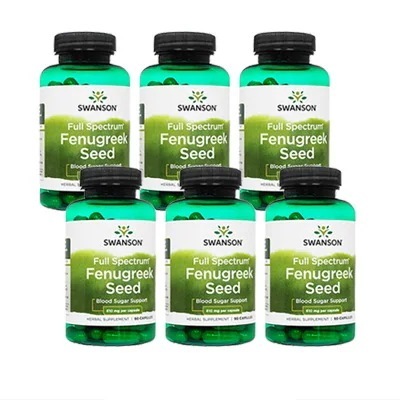 スワンソン　フェヌグリークシード610mg90錠 6本 Swanson Full Spectrum Fenugreek Seed 海外直送日時指定不可　ヤマト国際便発送