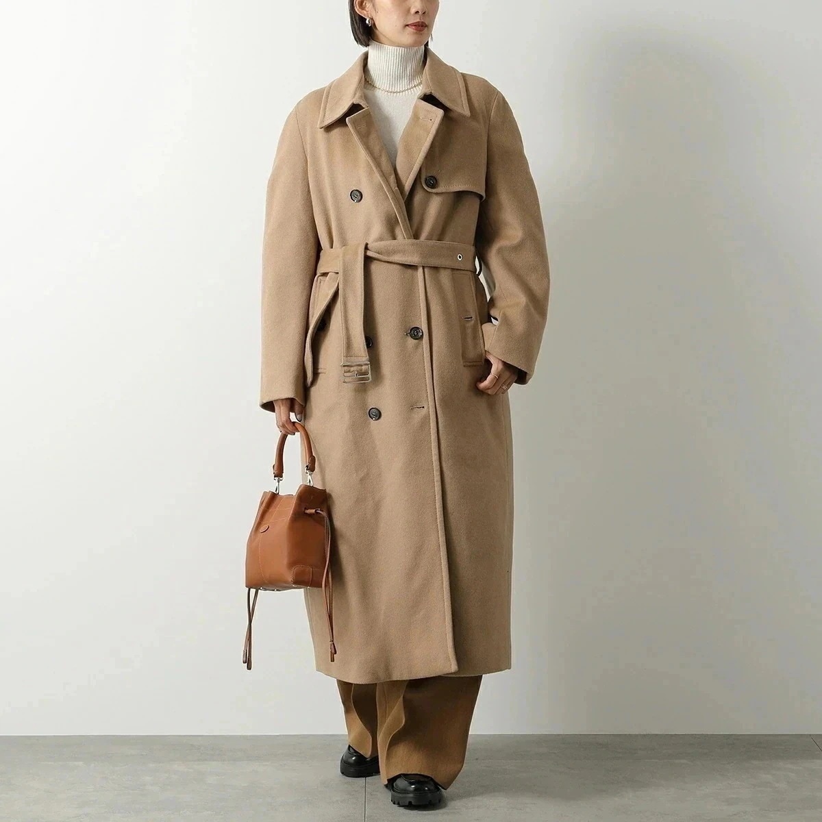 MOORER ムーレー ロングコート MEREDITH LE メレディス レディース ダウンコート ベルト付 ウール カシミヤ混 ダブルブレスト NOCCIOL 【ts】