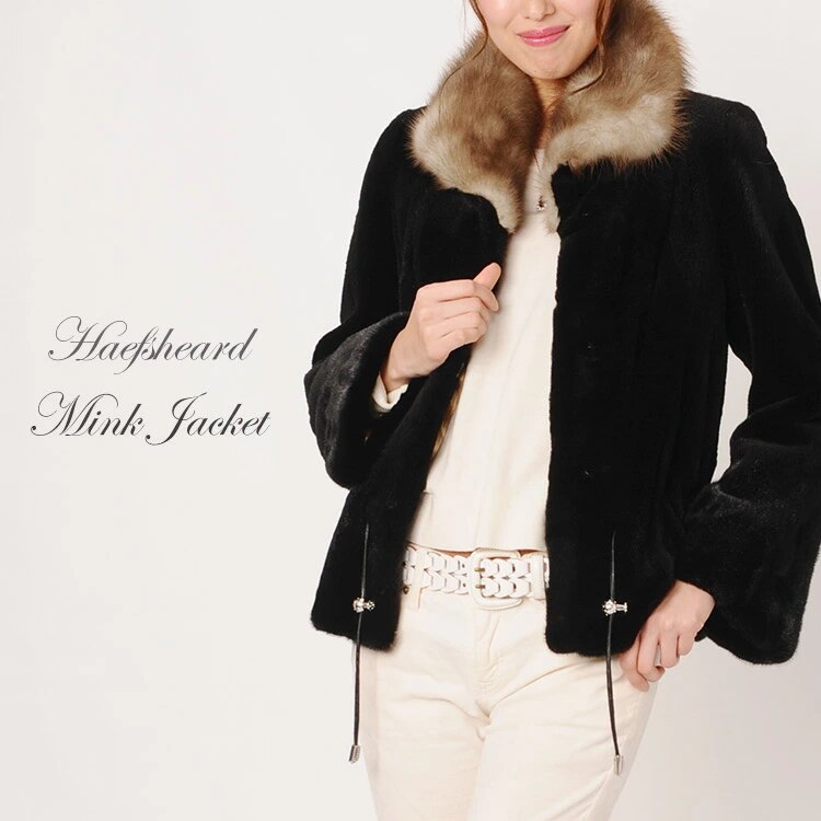 ハーフシェアードミンクジャケットマーテン襟レディース