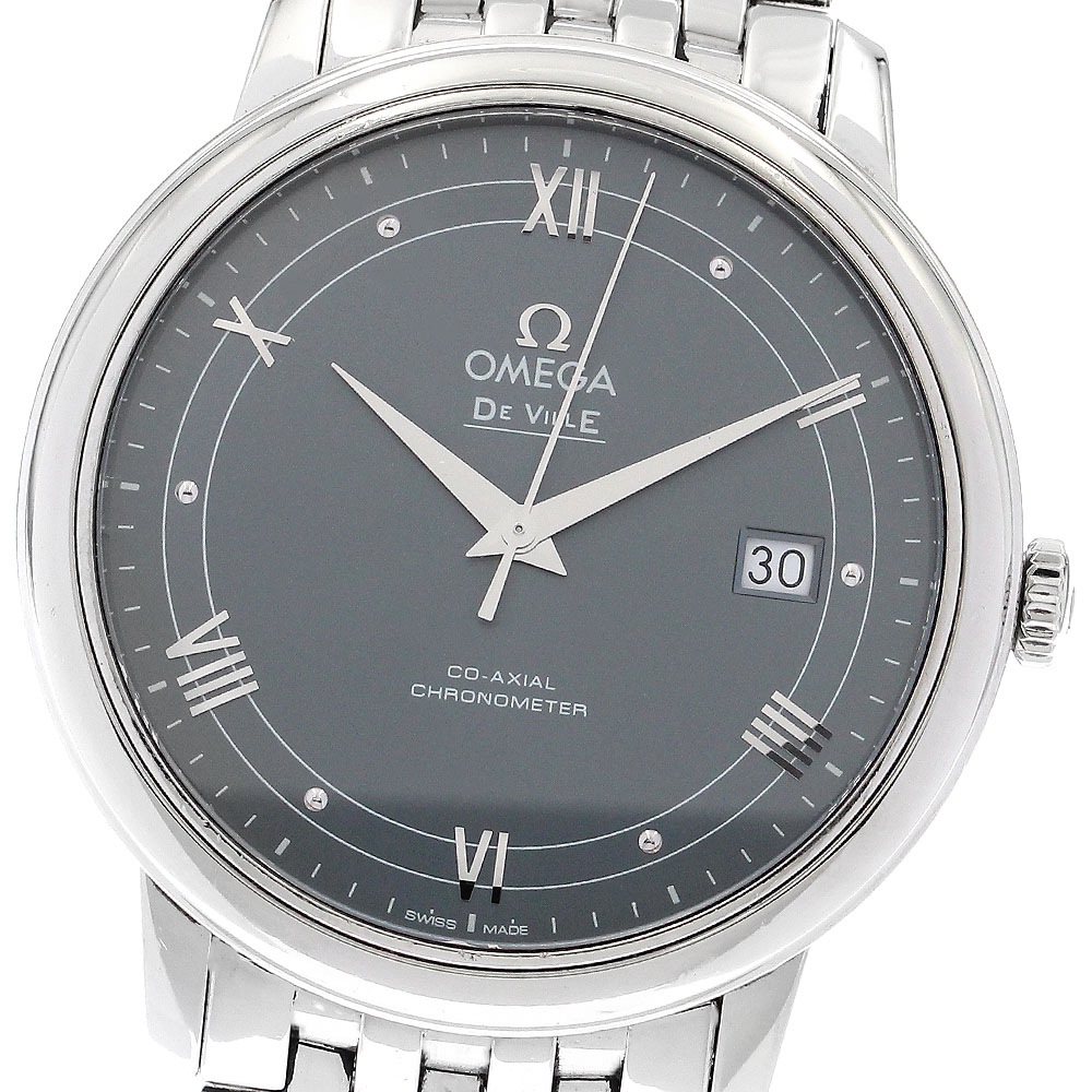 オメガ OMEGA 424.10.40.20.03.002 デビル プレステージ コーアクシャル デイト 自動巻き メンズ 箱・保証書付き_888976【中古】