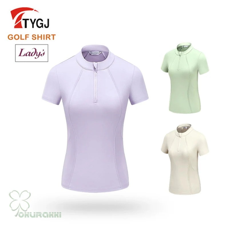 ゴルフ 半袖ポロシャツ ゴルフウェア 通気速幹 ストレッチ シャツ レディース ポロシャツ 春夏新作モデル2506gfshirt03