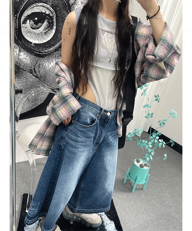 Raw bermuda pants (2color)