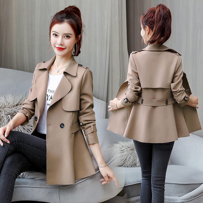 トレンチコート レディース 秋 ミディアム丈ジャケット スプリングコート 春コート 秋服 アウター 大きいサイズ 韓国風 オシャレジャケット 30代 40代 50代