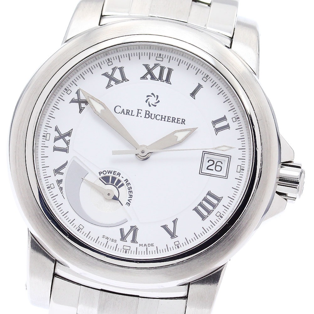 カール F.ブヘラ CARL F.BUCHERER 00.10616.08.21.21 パトラビ パワーリザーブ デイト 自動巻き メンズ 美品 _871544【中古】