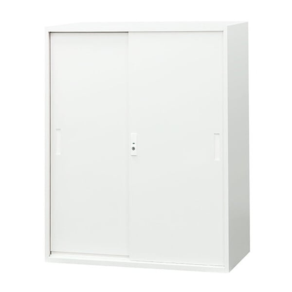 法人限定 Netforce EA-8840H-3H-W-WH ホワイト 引戸書庫 3段 スチール (幅880×奥行400mm) メーカー直送