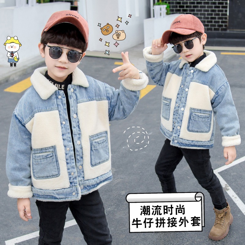 秋冬新作子供服 韓国ファッション 子供デニムコート 裏起毛 ジャケット 子供コート男の子 キッズ服 アウター90/100/110/120/130/140cm 防寒 しっかり暖か 厚手 防寒