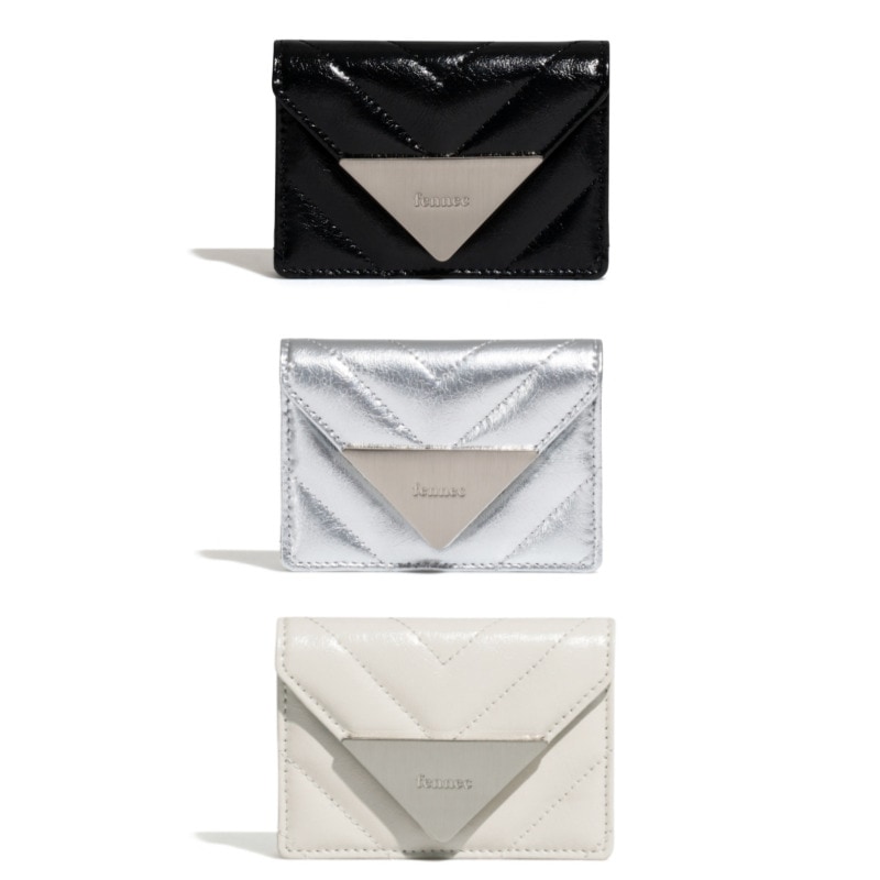 Crinkle Triangle quilting pocket D カードケース　ミニ財布