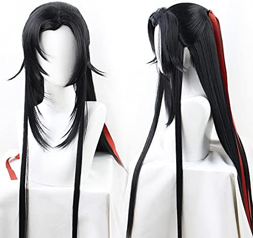 ウィッグ 髪飾り付き 夷陵老祖 魏無羨 魏嬰 雲夢江氏 魔道祖師 まどうそし コスプレウィッグ コスプレ