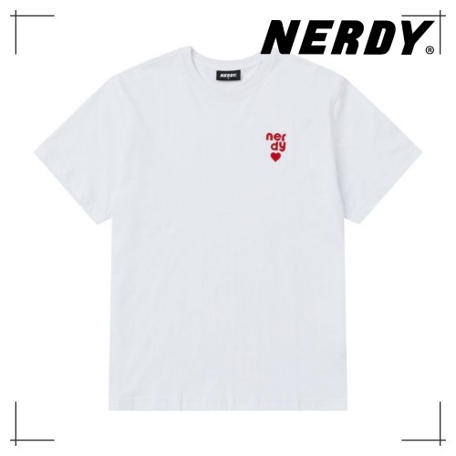 NERDY 公式正規品 ハートロゴ 半袖Tシャツ (White/Black/Navy) 韓国ファッション