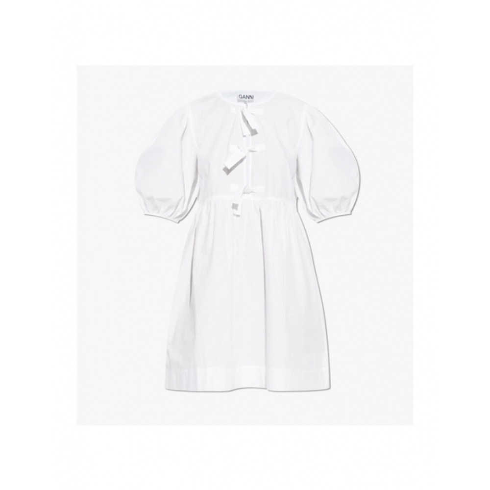 ガニコットンポプリンネクタイストリングミニドレス F9170 151