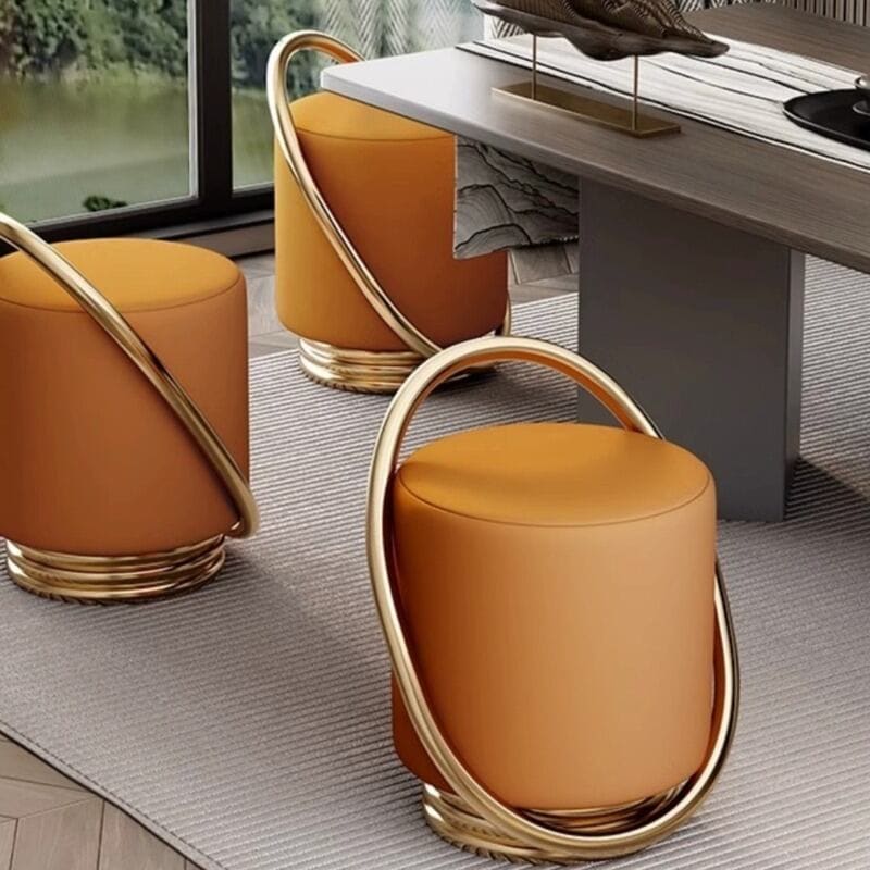 リング チェア ラグジュアリー おしゃれ かわいい インテリア 北欧 ダイニングチェア ドレッシングチェア イス 椅子 いす ゴールド 白 黒 26,845円