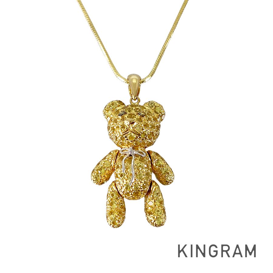 ネックレス K18YG K18WG イエローサファイア sss【中古】