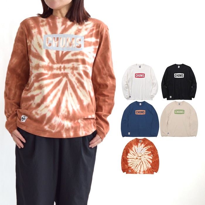 Tシャツ トップス ロンT チャムスロゴブラッシュドロングスリーブTシャツ メンズ レディース ユニセックス 長袖 コットン 春 秋 冬 全5色 M L XL CH01-2302