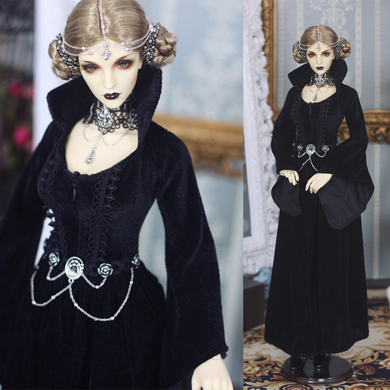 BJDドール服 ドール衣装セット 黒ローブ 【Wizard】魔女ドレスセット SD10/SD13男の子/SD16女の子/70cm/IPEID/IPSID/オーダーサイズ人形用