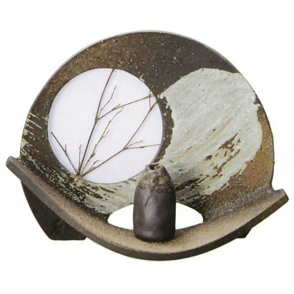 江月（一輪挿し付）　（信楽焼き・花瓶・花入れ・花器・壺・壷・一輪挿し・フラワーベース・B008-02)