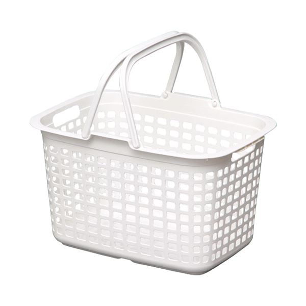 （まとめ） アイリスオーヤマ ランドリーバスケット LB-M ピュアホワイト(×10セット)