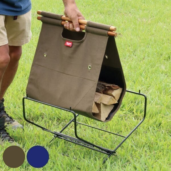 アウトドア 薪バッグ キャリー スタンド付 ログキャリー