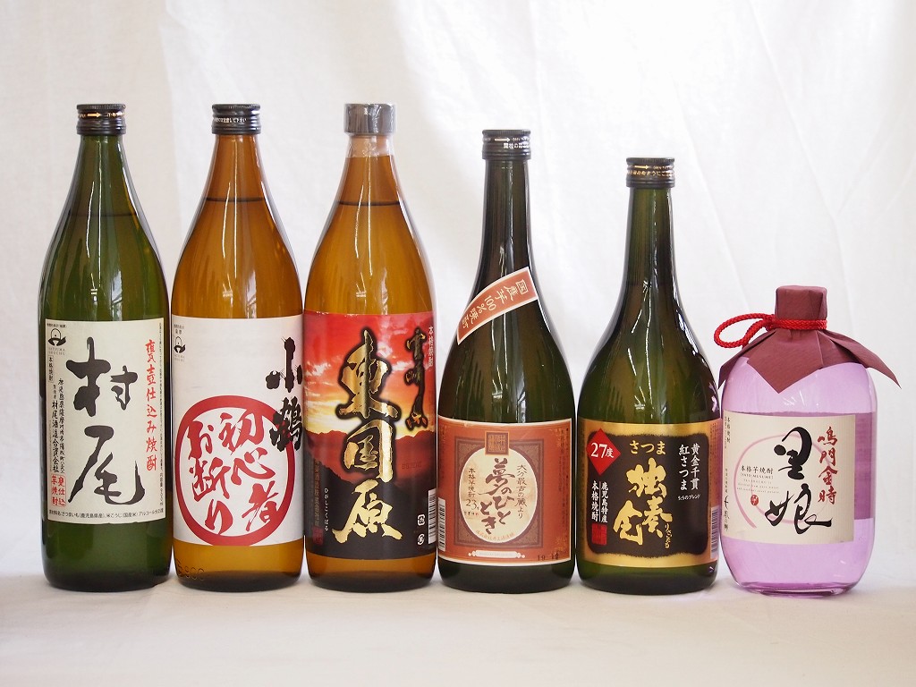 プレミアムな芋焼酎飲み比べ6本セット(村尾900ml 初心者お断り900ml 東国原900ml さつ