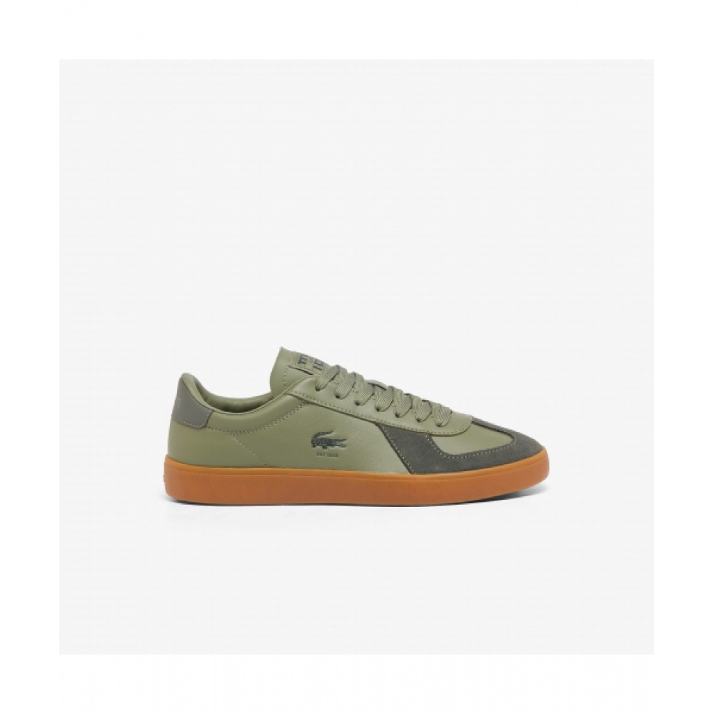 LACOSTE メンズベースショットプロレザースニーカー [カーキ]