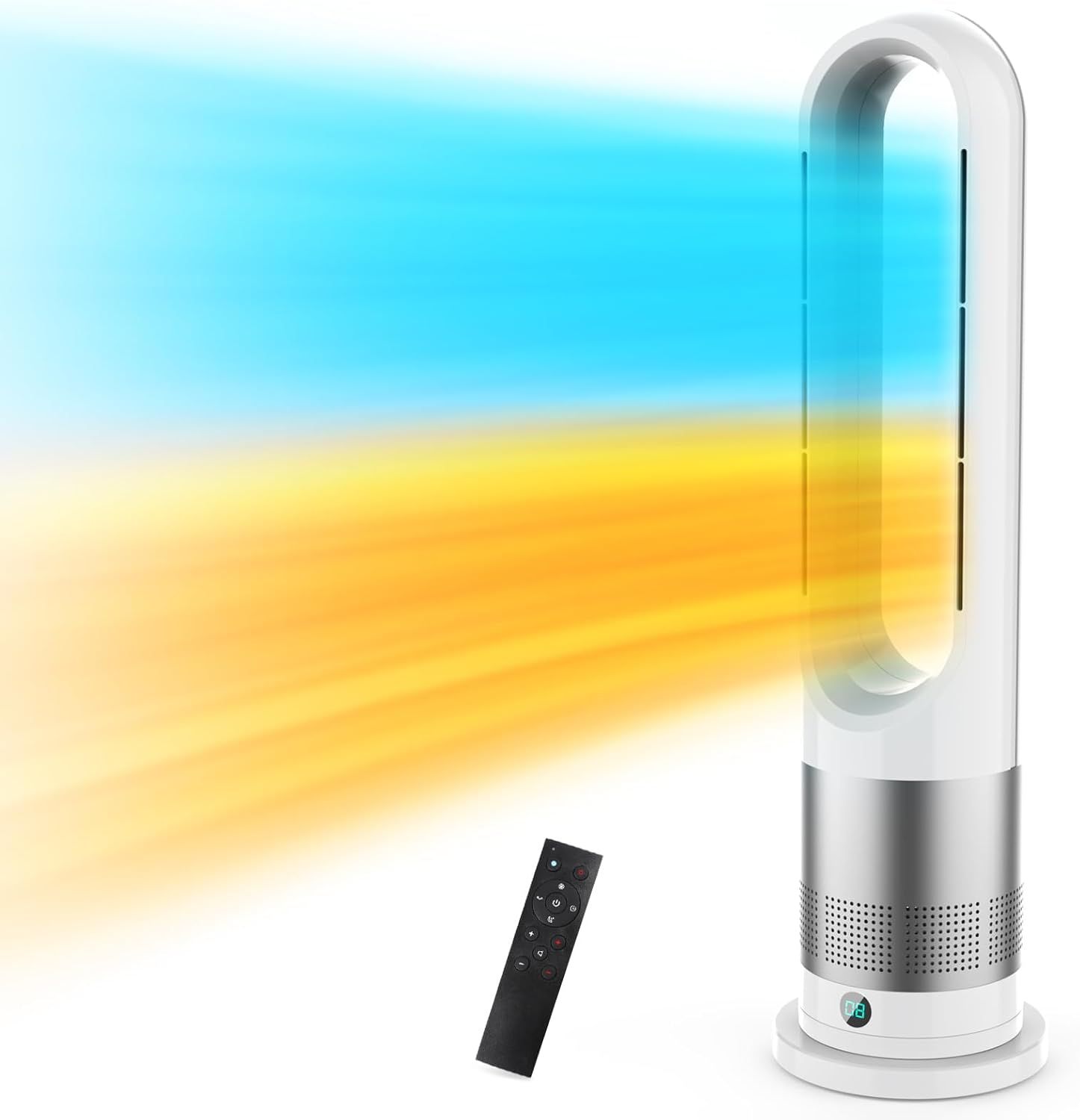 羽なし扇風機 冷暖両用 リビング扇風機 サーキュレーター DCモーター 静音運転 8段送風&3段温風 大風量 100左右首振り 9時間切タイマー 省エネ 節電対策 お手入れ