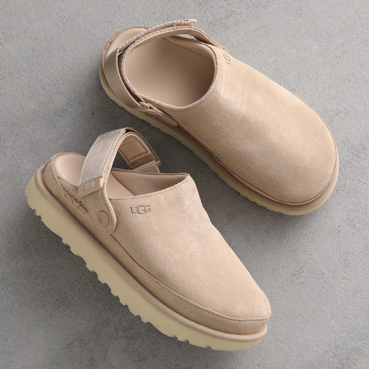 UGG アグ サンダル GOLDENSTAR CLOG ゴールデンスター クロッグ 1138252 レディース スウェード ヒールストラップ 厚底 シューズ 靴 DRI 【mega】