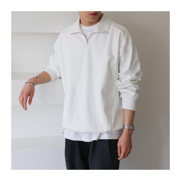 男女兼用ユニセックスニットフード付きジップアップジャンパー ジーンズ ジャケット コート 長袖カラー TシャツFL-TSA-Q005-アイ