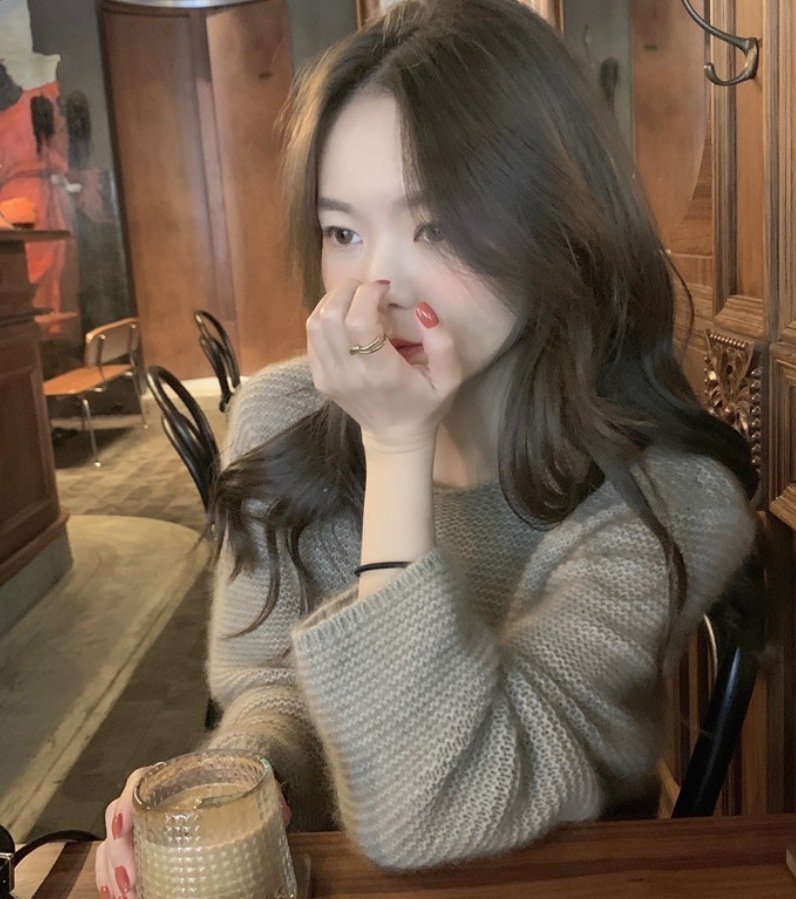 デート モテアイテム ニットソー ざっくりニット 長袖 ラウンドネック リブニット ニット ウール 可愛い きれいめ 上品 おしゃれ かっこいい 可愛い ラブリー キュート ガーリー クール